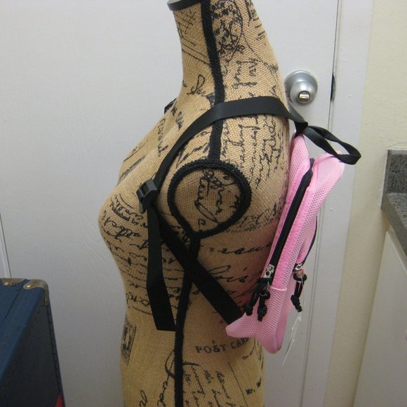 NWT Guess logo pink mini backpack mesh purse bag - Picture 10 of 11